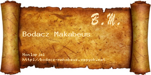 Bodacz Makabeus névjegykártya
